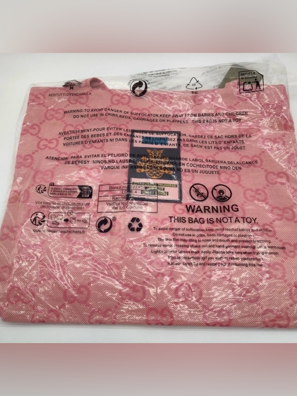 GWP Beauty Pink GG Canvas Tote with Patch - Picture 2 of 5